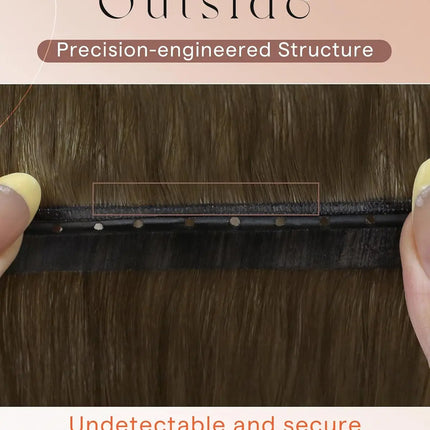 VeSunny Butterfly Hair Extensions Real Human Hair Balayage Genius Weft Hair Extensions Invisible Straight Micro Bead Remy Hair