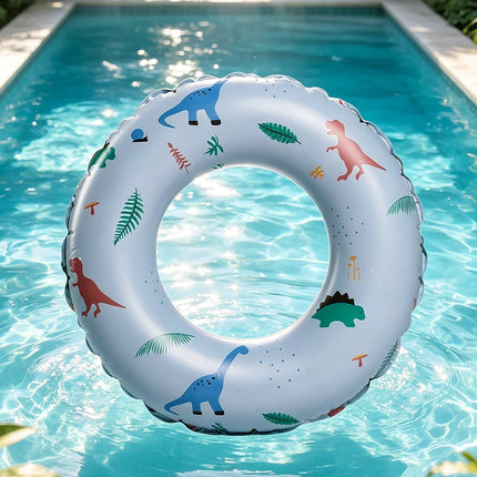 1PC Inflatable Swim Ring, Adult Pool Floats, Ocean Print Swimming Circle Summer Beach Water Toy Pool Party Ring