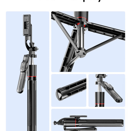 FANGTUOSI 1.7M wireless convenient remote control selfie Handheld gimbalstick tripod foldable stand with light smartphone stand