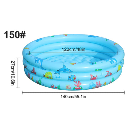 1PC Blue Ocean Inflatable Swimming Pool Round, Portable Above Ground Pool, Thickened PVC Outdoor Backyard Summer Water Play Pool