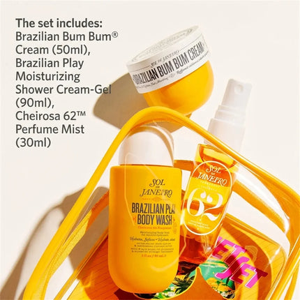 Sol De Janeiro 62 68 59 40 Set With 30ML Perfume Mist 90ML Shower Oil 50ML Body Butter Set Hair & Body Use with Long-Lasting