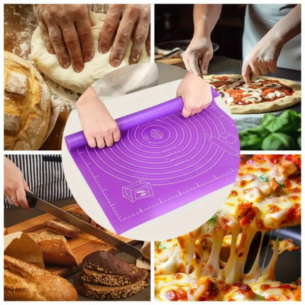 Silicone baking pad, extra-thick large-sized non-stick pastry pad, suitable for dough, pie crust and rolling pad