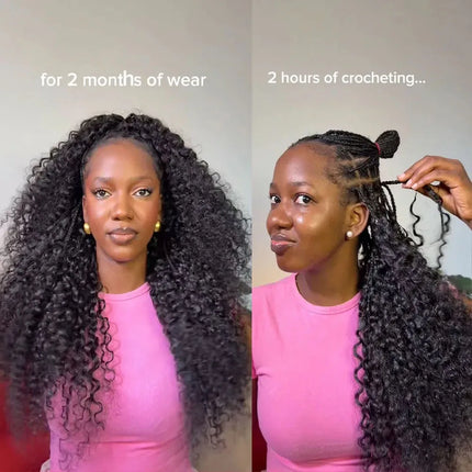 Deep Wave Feather Crochet Human Hair For Braiding Boho Braids 100% Human Hair Extension Pre-Separated Miracle Knots Crochet Hair