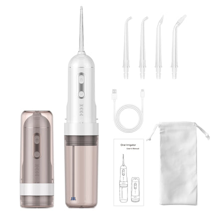 Portable Cordless Oral Irrigator Water Flosser 200ml Water Tank 4 Modes IPX7 Waterproof USB-C Rechargeable With Tongue Cleaning