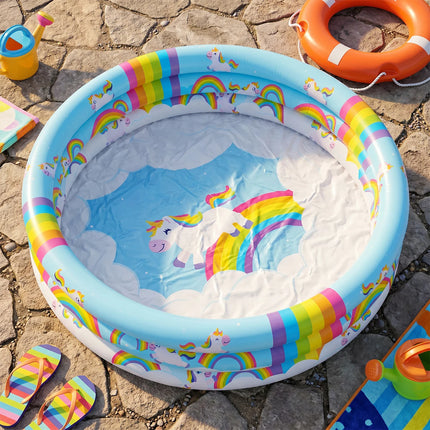 1PC Portable Inflatable Ball Pit Unicorn Rainbow Round Blow Up Pool Indoor Outdoor Ball Pool Summer Pool