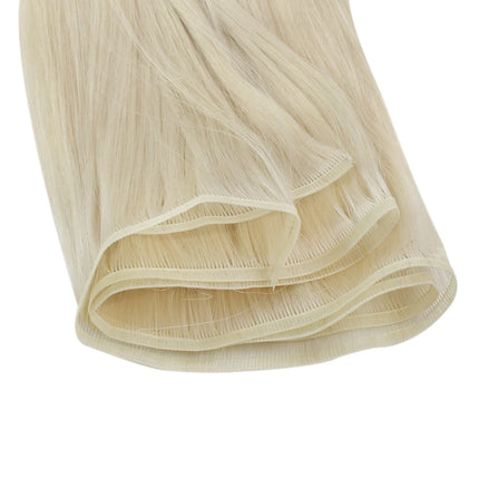 Moresoo Flat Silk Weft Extensions 100% Virgin Human Hair 10A Grade Double Drawn Sew In Weft Flat Track Weaves Natural Straight