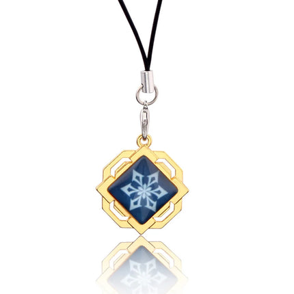 Genshin Impact Hanging Rope Pendant Keychain Eye Of God Seven Elements Double Sided Glass Pendant Keyring Cell Phone Charm
