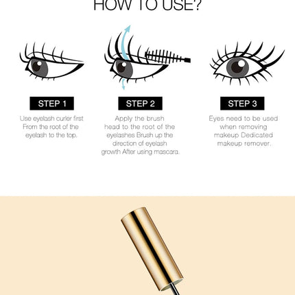 The Berg Honey Mascara is waterproof, long, curled, and the brush tip doesn't blend and dries quickly
