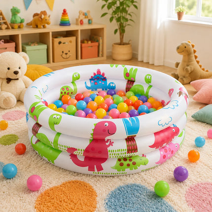 1PC Cute Dino Inflatable Pool, Portable Paddling Pool, Soft Bottom, Foldable Outdoor Summer Water Play Pool