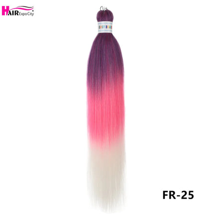 Easy Braids 26Inch Synthetic Jumbo Braids Hair Extensions Ombre Colorful Braiding Hair Pre Stretched Hair Expo City