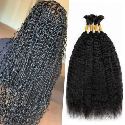Human Hair Bulk For Braiding No Weft Kinky Straight Wet And Wavy Braiding Hair 100g Yaki Straight For Boho Braids Extension