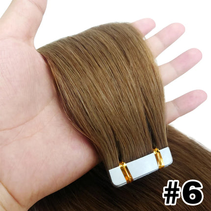 Straight Tape in Human Hair Extension for Women High Quality Brazilian Human Hair Adhesive Tape in Hair Skin Weft Hair Extension