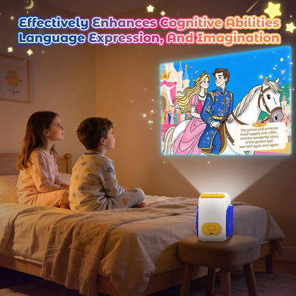 Story Projector Complete With 6 Story Cards and a Built-in Audio Player, Is a Perfect Gift Toy for Toddlers and Children