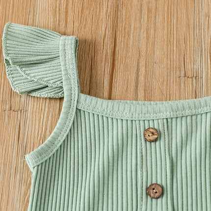 Summer Newborn Baby Girl Clothes Set  Sleeveless  Bodysuit  Printed Shorts  3pcs Clothing Suit Baby Girl Clothes