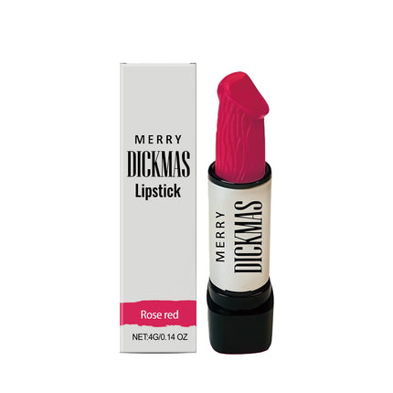Merry Dickmas Lipstick Rose Red Pink Waterproof Naughty Gift Unique Design Funny Christmas Gift Stocking Stuffers for Woman Gift
