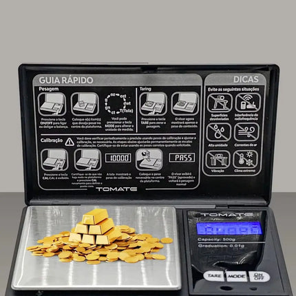 Mini High Precision Digital Scale Up To 500g With Compact And Portable Illuminated LED Display For Home And Professional Use
