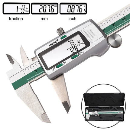 ET50 6-Inch 150mm Digital Stainless Steel Caliper High Precision Electronic Vernier Caliper Measure in Fraction/MM/Inch 0.01mm