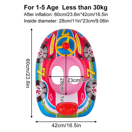 1PC Pool Floats, Inflatable Swim Ring, PVC Steering Wheel Float with Interactive Play Feature, Floating Seat Ring