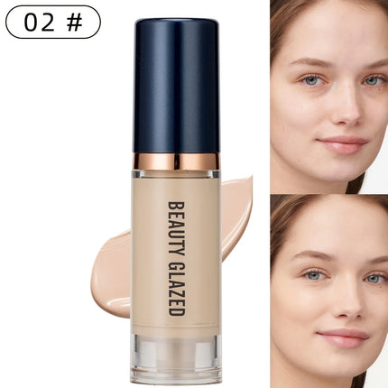 Beauty Glazed 6 Color Liquid Foundation Concealer - Full Coverage, Long-Lasting, Waterproof, Natural Effect,