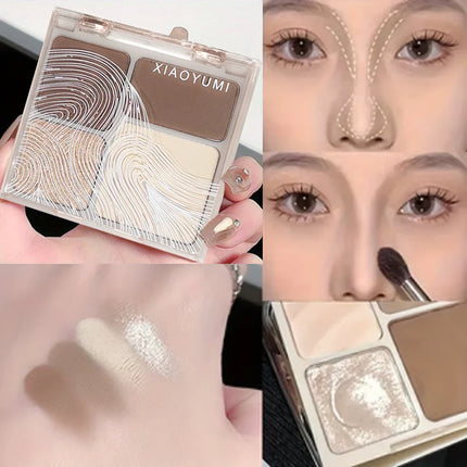 Natural Stereoscopic Face Powder Palette  Matte Bronzer  Contour Shading  Multifunctional Highlighter  Cosmetic Blush gift