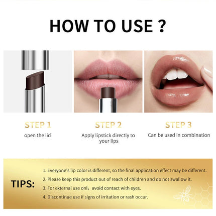 Honey Lipstick Long Lasting Moisturizing Natural Lip Plumper Makeup Lip Plumping Gloss Cosmetics Exfoliating for Lip