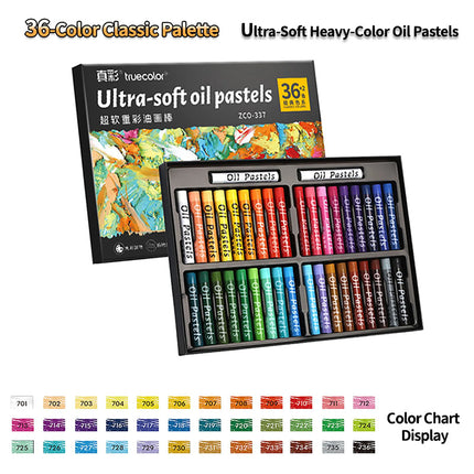 Truecolor 24/36/48 Soft Oil Pastels Set Macaron Morandi Classic Colors Heavy Body Blendable Art Crayons Gift Box for Drawing