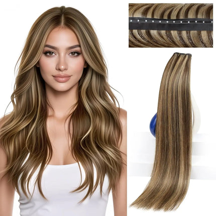 VeSunny Butterfly Hair Extensions Real Human Hair Balayage Genius Weft Hair Extensions Invisible Straight Micro Bead Remy Hair