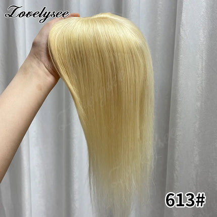 12x13cm Skin Scalp Topper Hair Piece Clip in Natural Hair Topper for Women 10"-14" Straight Brazilian Remy Human Hair Topper