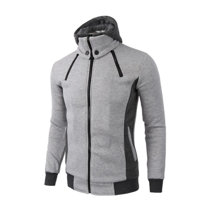 2023 Zipper Men Jackets Autumn Winter Casual Fleece Coats Bomber Jacket Scarf Collar Fashion Hooded Male Outwear Slim Fit Hoody