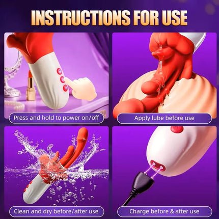 5 IN 1 Swings Tongue Dildo Vibrator for Women G Spot Stimulator for Clitoral Vaginal Anal Female Masturbator Adult Sex Toys