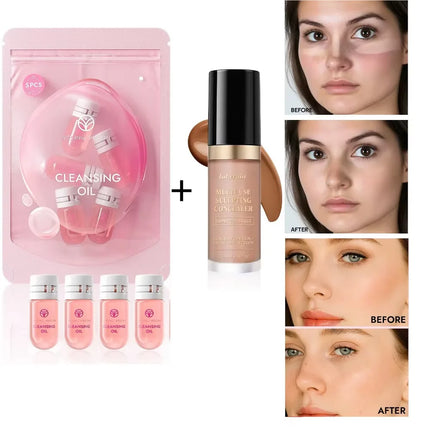 lakerain  5-Color Waterproof Concealer Matte High Coverage Oil-Control Foundation for Acne Scars and Dark Circles Cosmetics