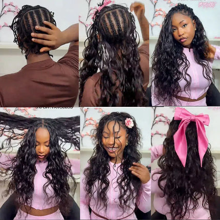 Body Wave Feathered Human Crochet Hair For Braiding Boho Braids 100% Raw Human Hair Extensions Miracle Knots Crochet Human Hair