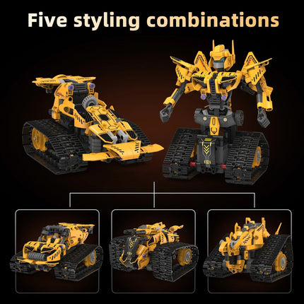 5 in 1 RC Off-Road Vehicle Transforming Robot Building Blocks Racing Car Toy for Boys Creative Birthday Gift