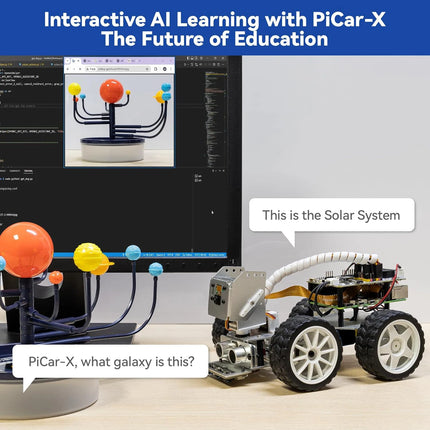 CC SunFounder Picar-X AI Robot Smart Car Kit for Raspberry Pi 5/4/3B+/Zero 2w, Openclaw LLMs ChatGPT/Gemini/Grok Python, Scratch
