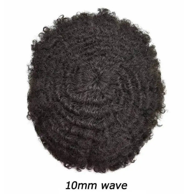 Men Toupee Human Hair Fine Mono NPU Indian Human Hair Wigs for Men Afro Human Hair System 15mm Curly Hair Topper Natural Color