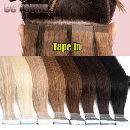 Invisible Tape In Remy Human Hair Extensions Skin Weft Piano Color Brown mixed Honey Blond Tape ins Hair Extensions