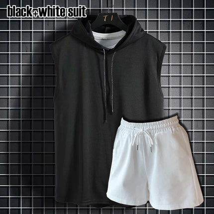Women's Sleeveless Shirts Hooded Sports Fitness Tops Loose Quick-Drying Breathable Casual Running Yoga Tank Top