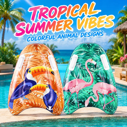 Floating Surfboard with Handle Pool Floating Bed with Clear Window Inflatable Pool Float Summer Swimming Equipment