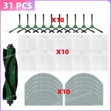Fit For iRobot Roomba Combo Essential/ 2 Essential, Vac 2 Essential, 104 / 105 Combo Parts Main Side Brush Bag Filter Mop Cloth