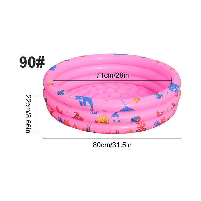 1PC Blue Ocean Inflatable Swimming Pool Round, Portable Above Ground Pool, Thickened PVC Outdoor Backyard Summer Water Play Pool