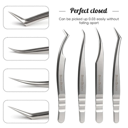 Anti-Static Tweezers Eyelash Extension Professional High Precision Volume Tweezer Stainless Steel Tweezers Antislip Makeup Tool