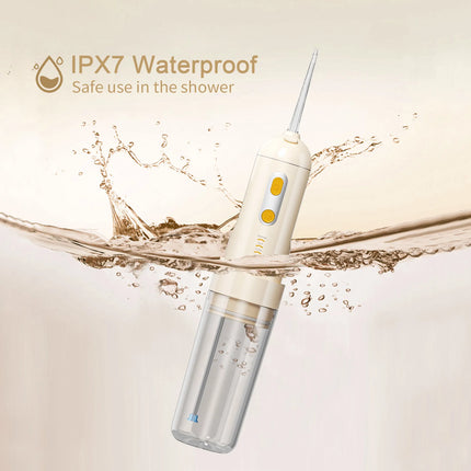 Portable Cordless Oral Irrigator Water Flosser 200ml Water Tank 4 Modes IPX7 Waterproof USB-C Rechargeable With Tongue Cleaning