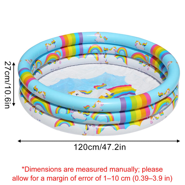 1PC Portable Inflatable Ball Pit Unicorn Rainbow Round Blow Up Pool Indoor Outdoor Ball Pool Summer Pool