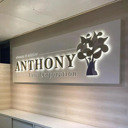 Led Business Logo Backlit Sign Illuminated Signage 3D Metal Letters Commercial Building Sign Trade Show Outdoor House Number