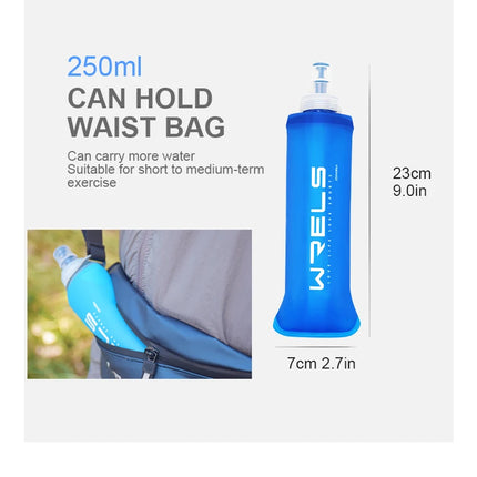 WRELS Folding Water Bottle TPU BPA-Free Collapsible Soft Flask Outdoor Sport Hiking Camping Running Portable Soft Water Bottle