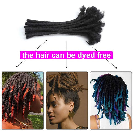 Dreadlock Extensions Human Hair For Men/Women Crochet Braids Organic hair Dread Loc Extensions 0.4 0.6cm Faux Locks Crochet Hair