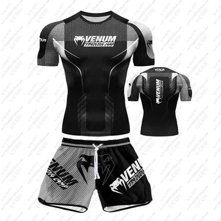 Men Male Boys UFC Boxing Casual Breathable T-Shirt Tee Top T Shirt Gift Sport Fighting Performance 2026 Jiu-jitsu Shorts Set MMA