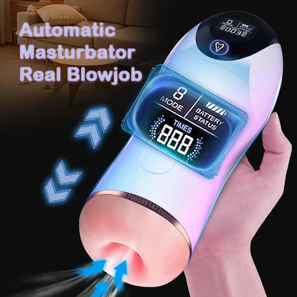 Male automatic interactive pronunciation airplane cup pussy vagina oral sucking masturbator vibrator adults sex toys for men 18+