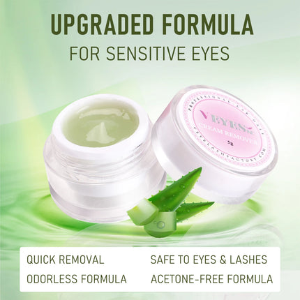 Veyes Inc Eyelash Extensions Cream Remover Veyelash Aloe Ingredients  Eyelashes Glue Remover soft Gentle Remover For Makeup