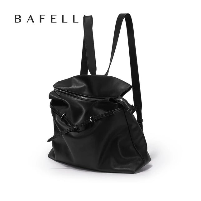 Designer Genuine Leather Backpack - Light Luxury Commuter Tote Bag for Women Authentic Crossbody Laptop Tote with Large Capacit